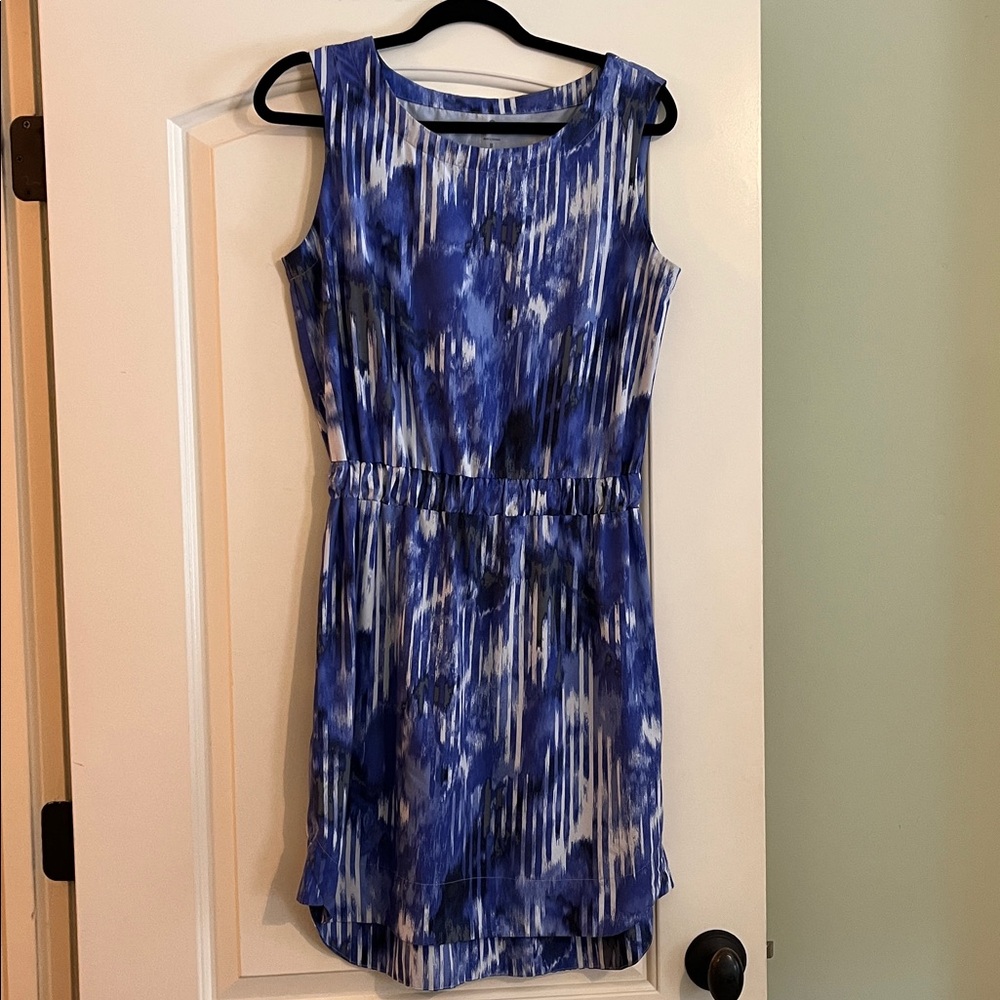 Athleta Dress Blue and White Patterned